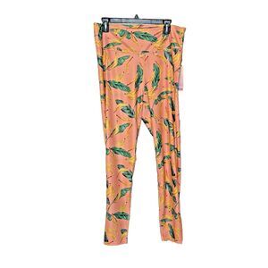 Mott50 Lara High Rise Legging Coral Banana Palm Print Size XL Womens UPF 50 New